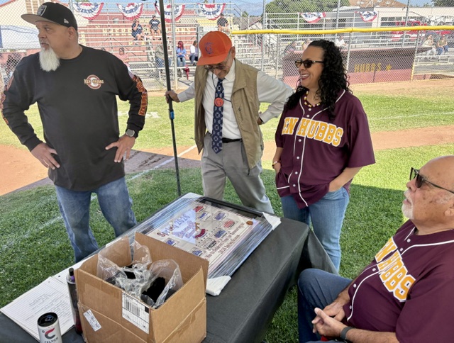 Mayor Frank J. Navarro celebrating Colton youth at the Ken Hubbs Little League closing ceremonies. Photo 12 of 23.